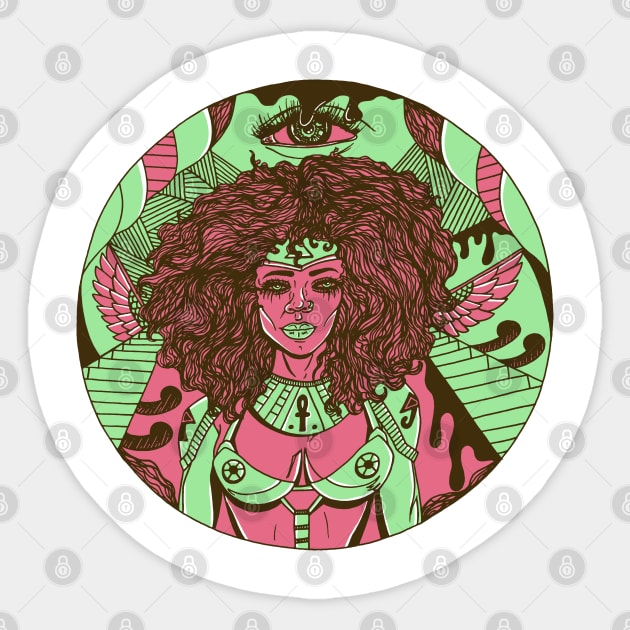 Pink Mint Kemet Warrior Sticker by kenallouis